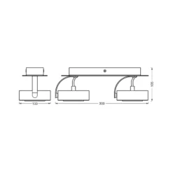 Downlight LED VENUS de OSRAM, blanco, 2 luces, metal, 3000 K