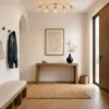 Downlight Lindby Anuva, 86 cm, 5 luces, beige, papel