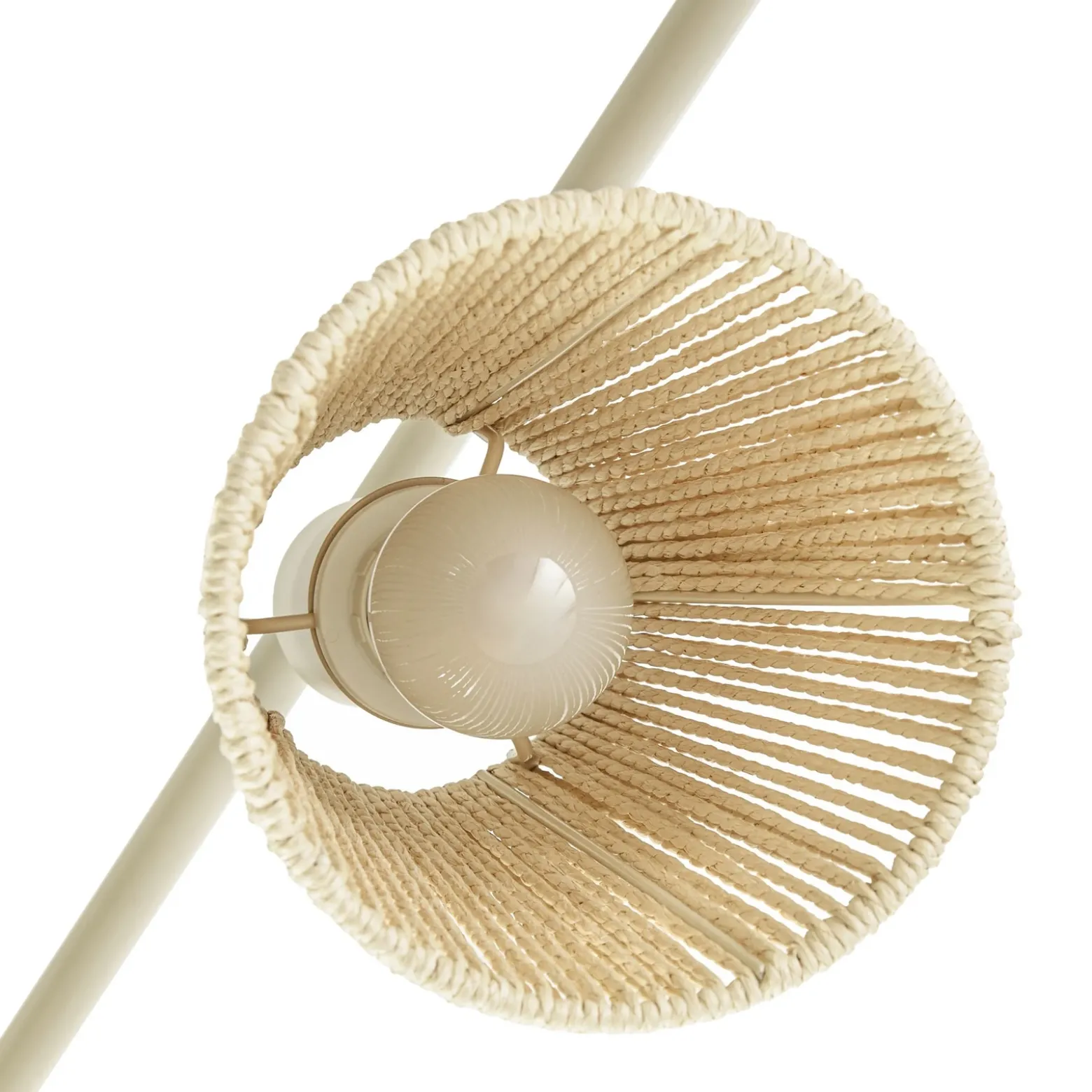 Downlight Lindby Anuva, 86 cm, 5 luces, beige, papel