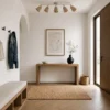 Downlight Lindby Anuva, 86 cm, 5 luces, beige, papel