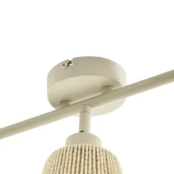 Downlight Lindby Anuva, 86 cm, 5 luces, beige, papel