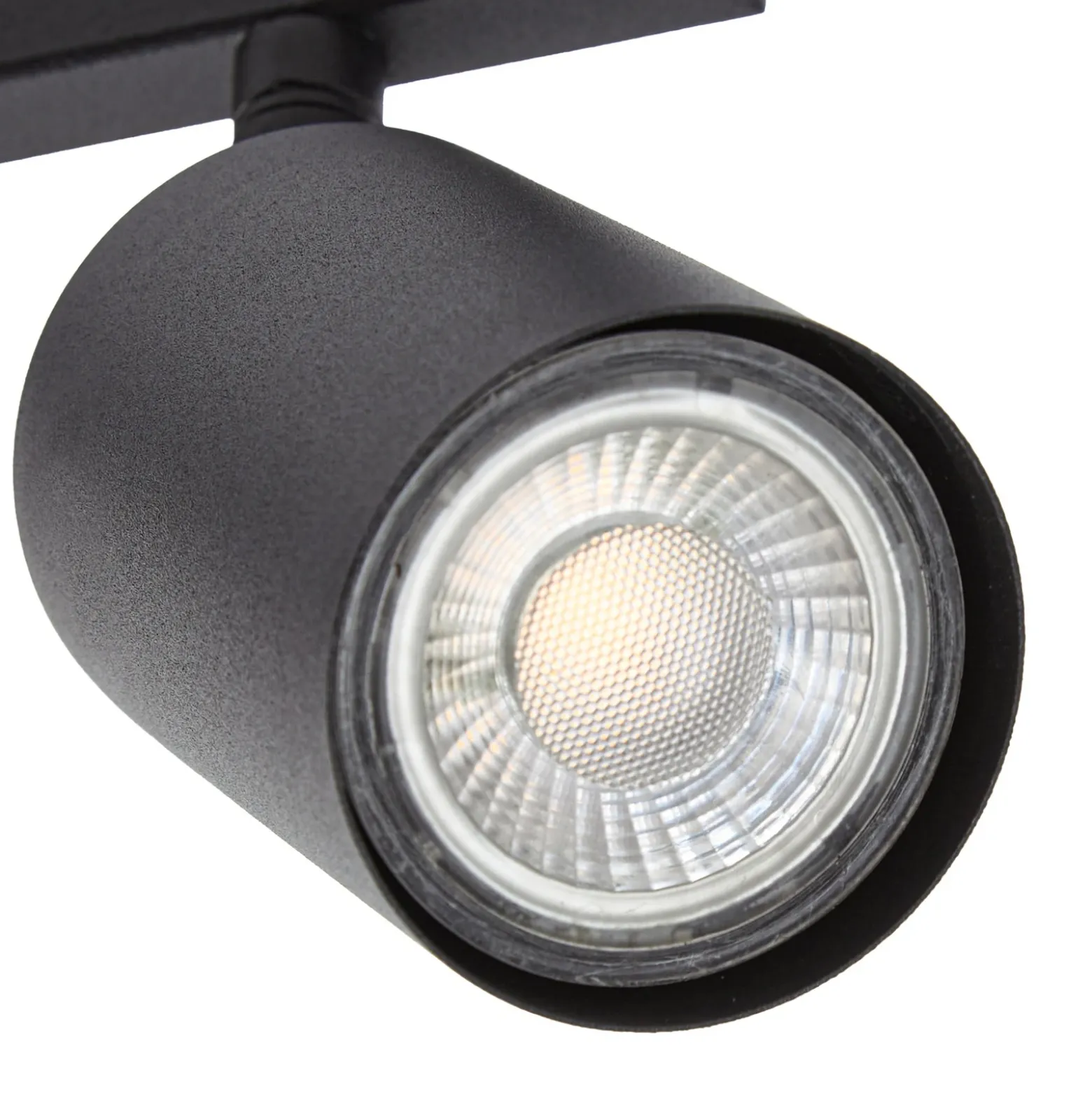 Downlight Lindby Bravius, negro, de 4 luces, de hierro