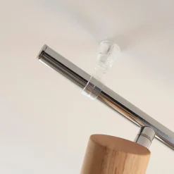 Downlight Lindby Christoph, 130 cm, 5 luces, madera y cristal