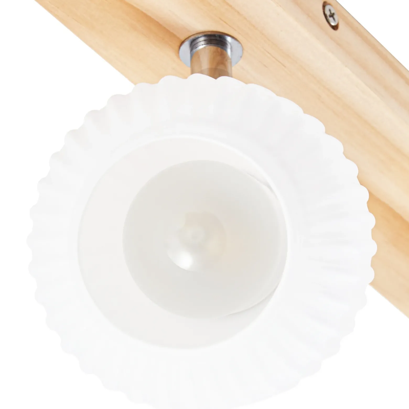 Downlight Lindby Darla, de 3 luces, blanco/color madera