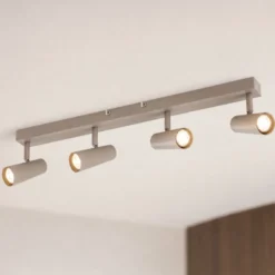 Downlight Lindby Iluna, 4 luces, marrón café, GU10