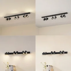 Downlight Lindby Kardis, gris oscuro, 6 luces, metal, GU10