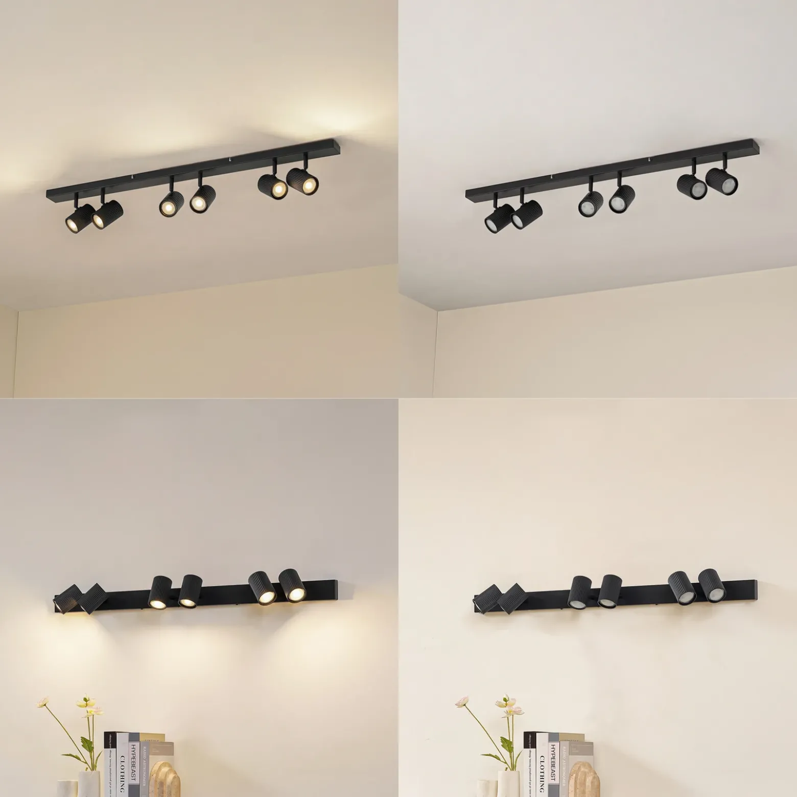 Downlight Lindby Kardis, gris oscuro, 6 luces, metal, GU10