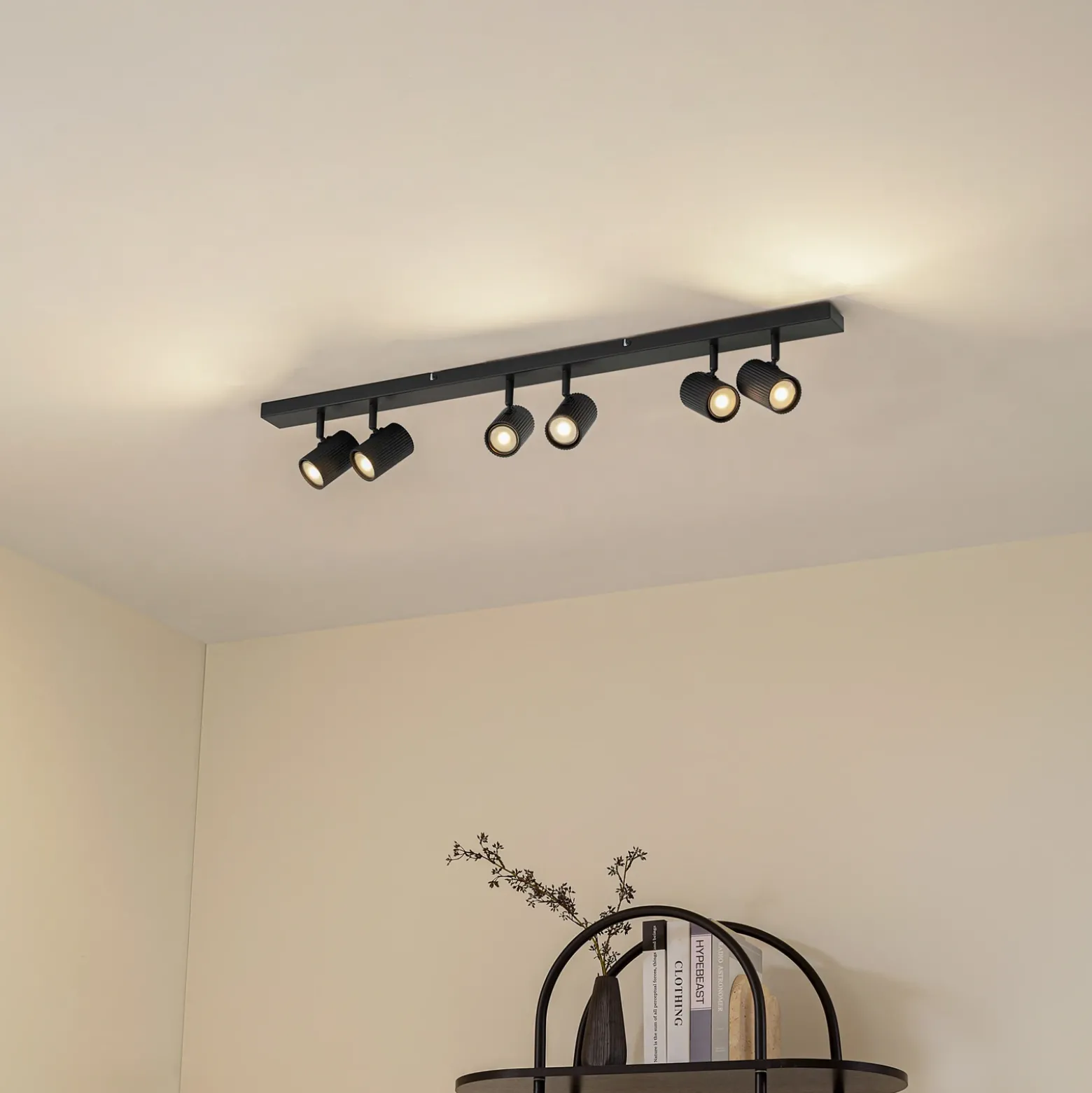 Downlight Lindby Kardis, gris oscuro, 6 luces, metal, GU10