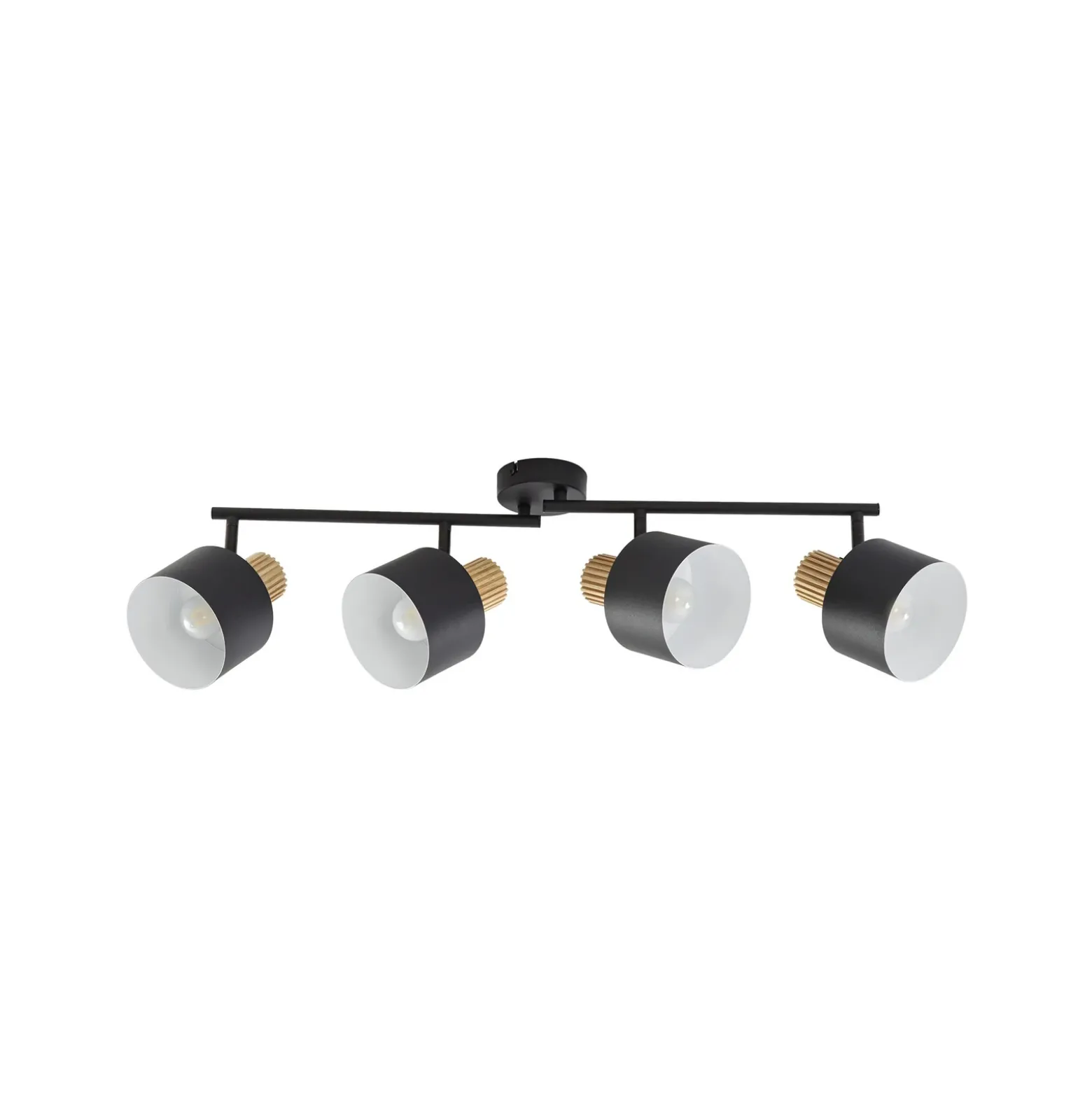 Downlight Lindby Lenja, 4 luces, negro, E14, metal