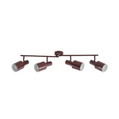 Downlight Lindby Ovelia, rojo oscuro, 80 cm, 4 luces, E27