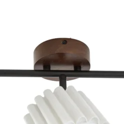 Downlight Lindby Shiloh, 5 luces, nogal/beige, madera