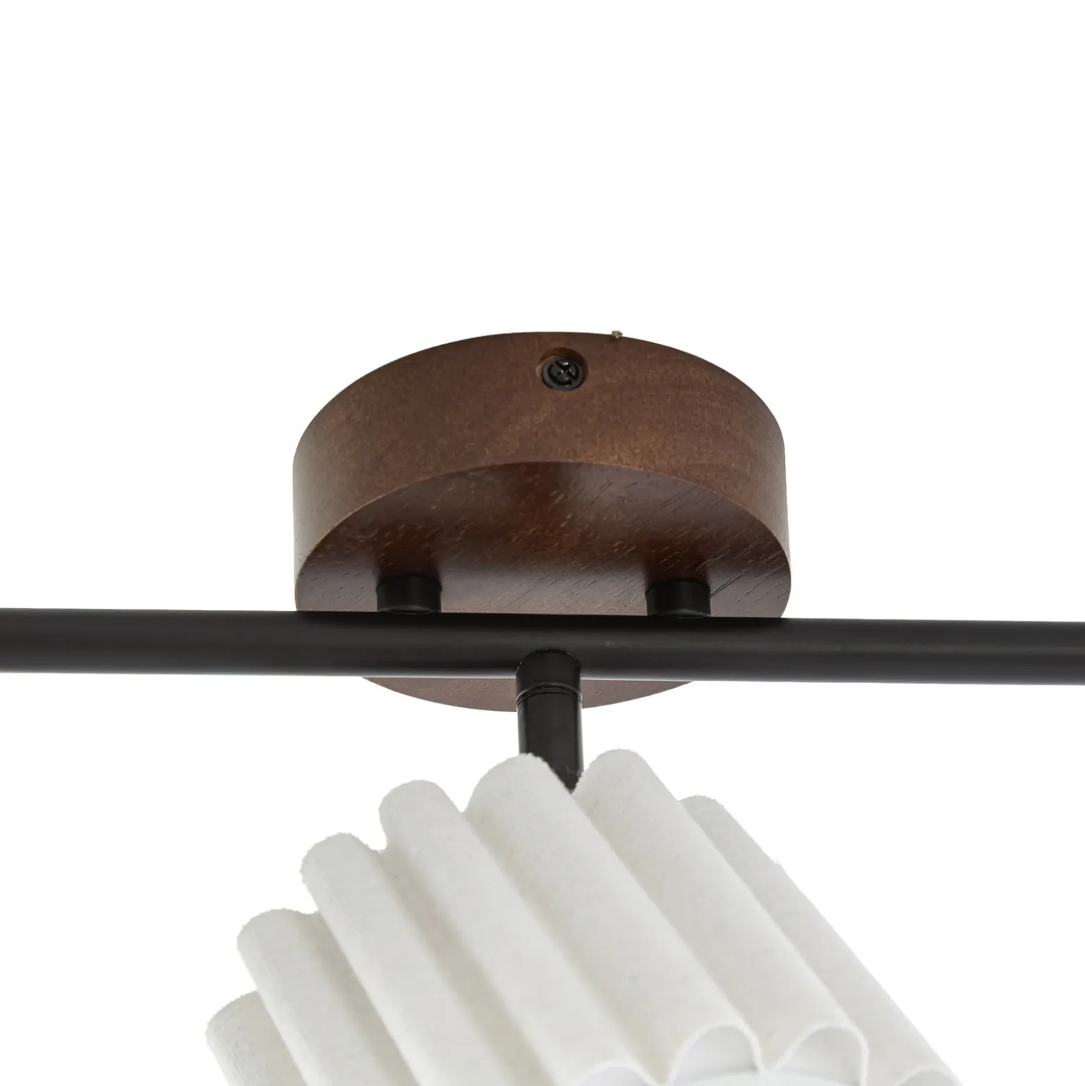 Downlight Lindby Shiloh, 5 luces, nogal/beige, madera
