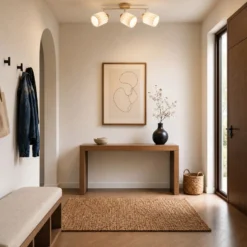 Downlight Lindby Shiloh, 3 luces, natural/beige, madera