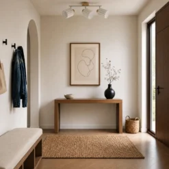 Downlight Lindby Shiloh, 3 luces, natural/beige, madera