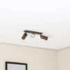 Downlight Link, color titanio-dorado, longitud 33 cm, 3 luces.