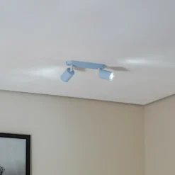 Downlight Livia, azul claro, 35 cm, 2 luces, metal, GU10