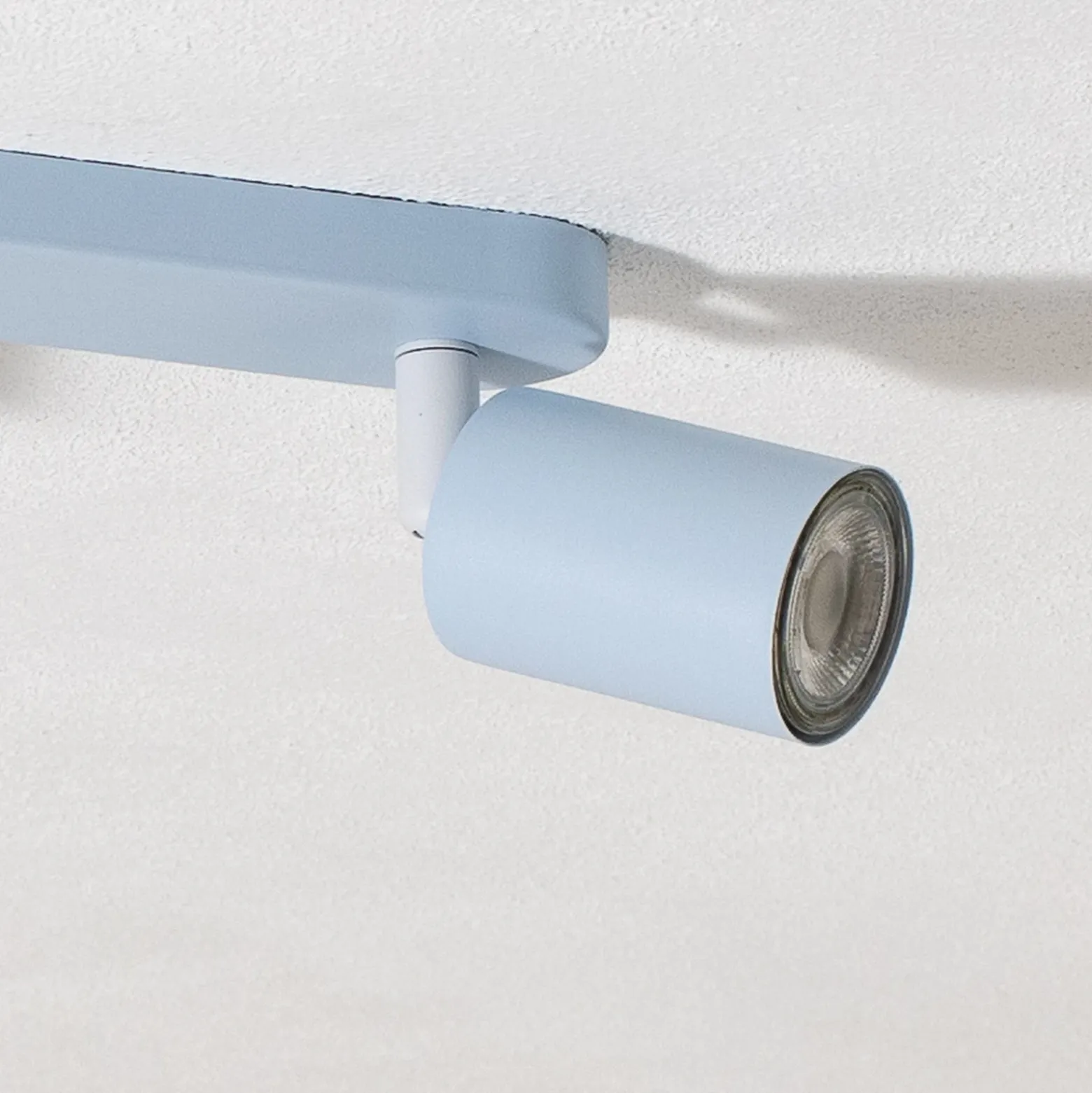 Downlight Livia, azul claro, 35 cm, 2 luces, metal, GU10