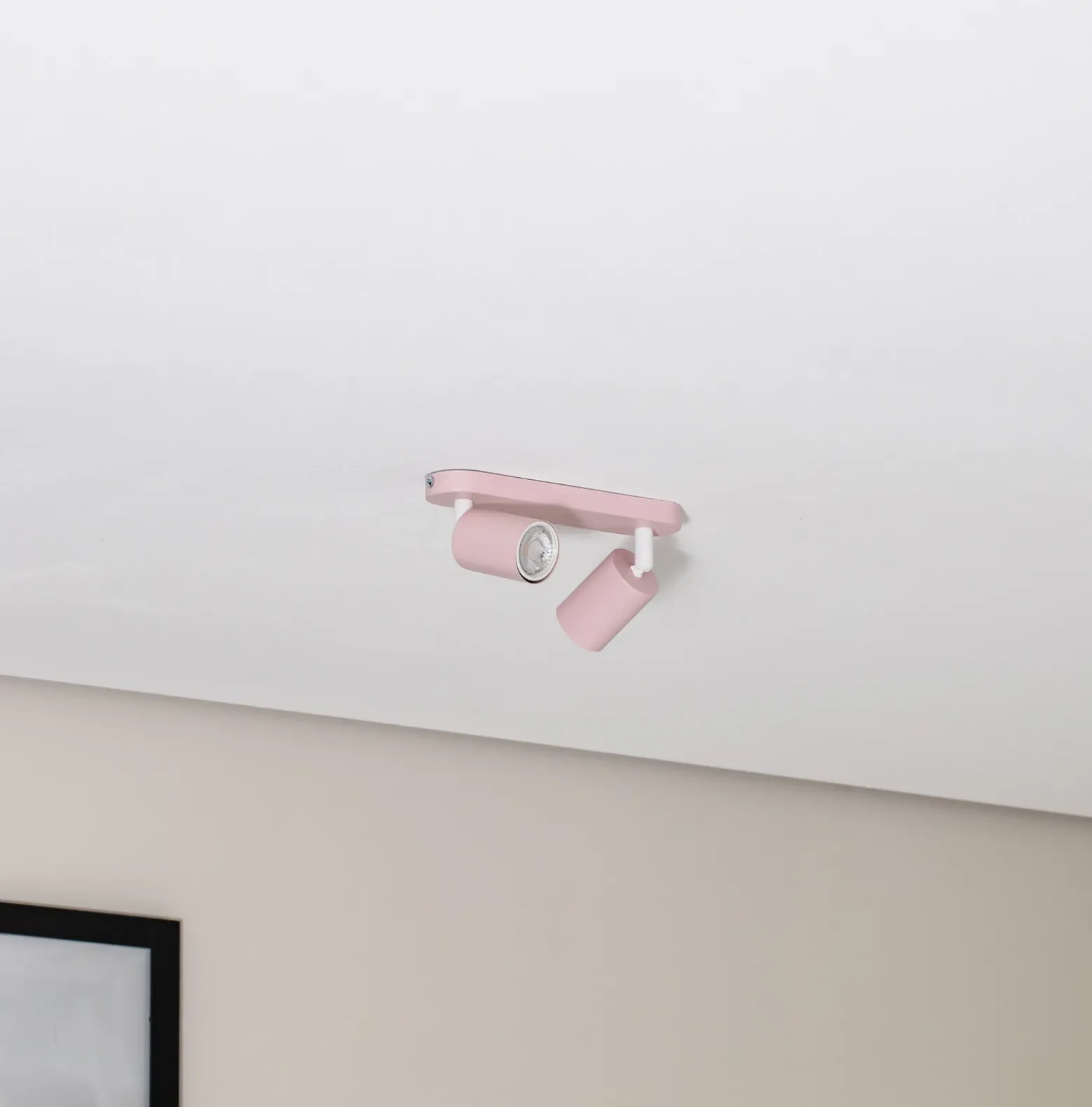 Downlight Livia, rosa, 35 cm, 2 luces, metal, GU10