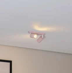 Downlight Livia, rosa, 35 cm, 2 luces, metal, GU10