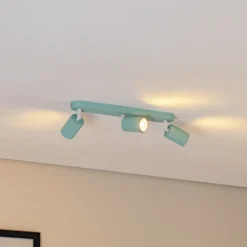 Downlight Livia, verde menta, 52 cm, 3 luces, metal, GU10