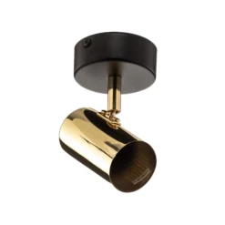 Downlight Lund en negro y dorado, 1 luz