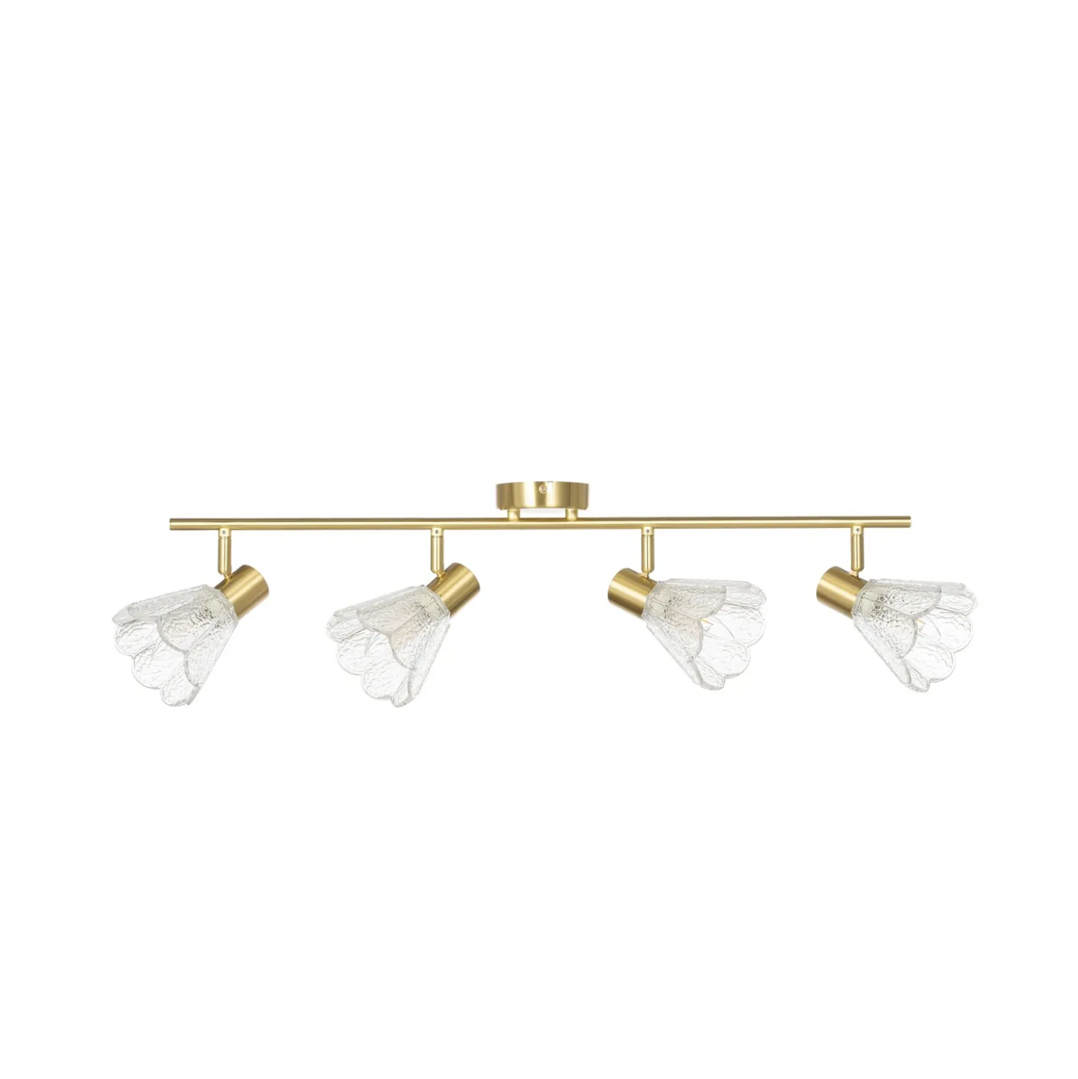 Downlight Margaux de Lindby, 4 luces, latón/transparente, cristal