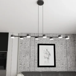 Downlight Megara, longitud 100 cm, metal, 8 luces.
