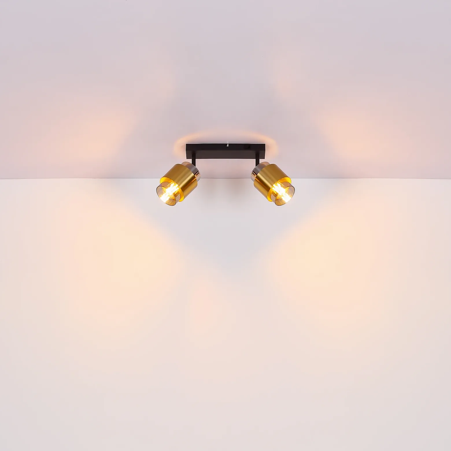 Downlight Milley, longitud 26 cm, color latón, 2 luces.
