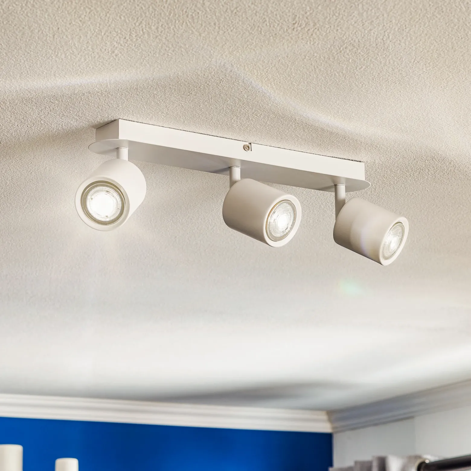 Downlight Modo de acero inoxidable, blanco, 3 luces