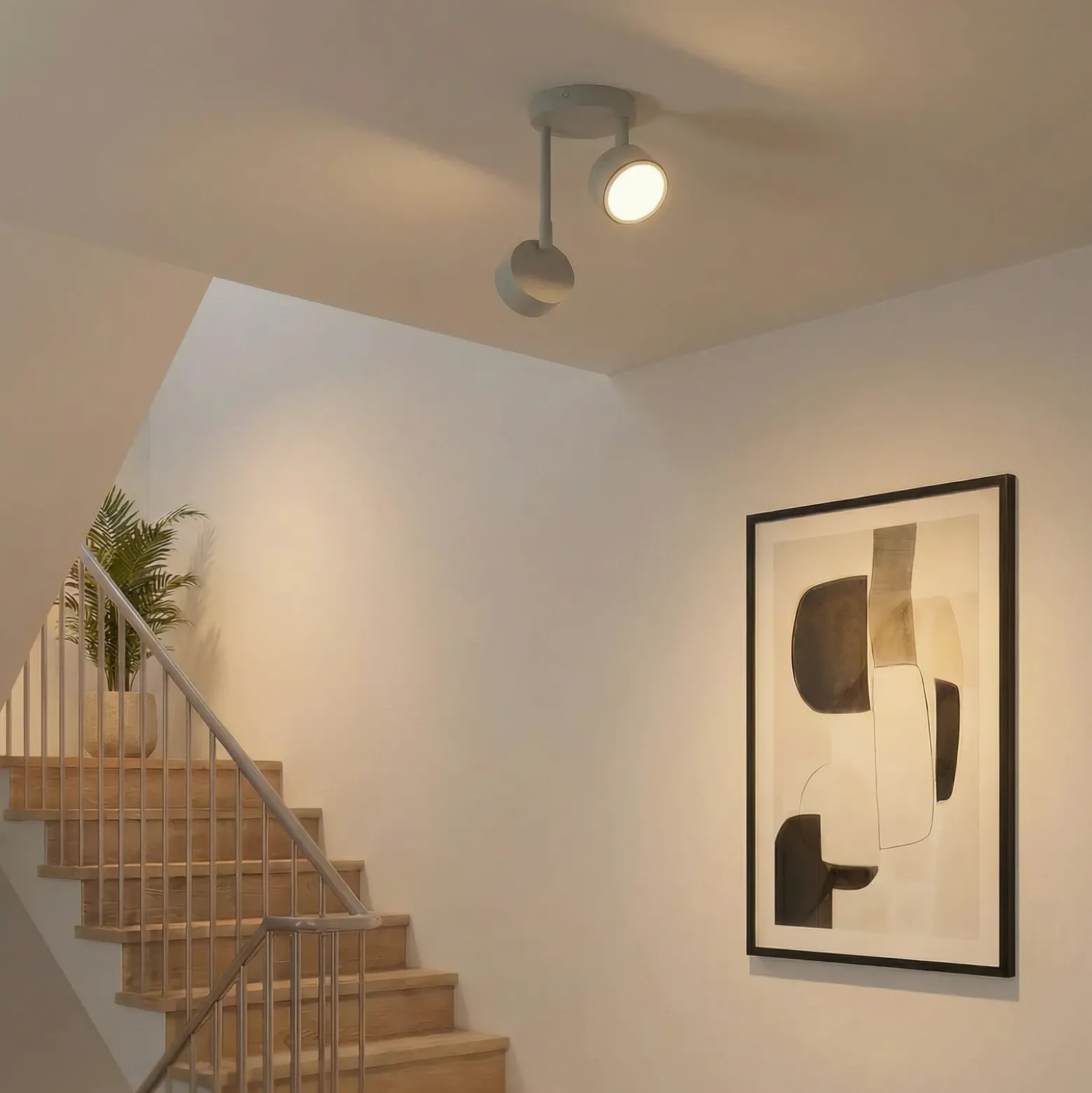 Downlight Nemo, 2 luces, gris-beige, orientable, GX53