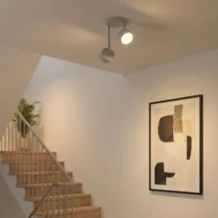 Downlight Nemo, 2 luces, gris-beige, orientable, GX53