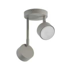 Downlight Nemo, 2 luces, gris-beige, orientable, GX53