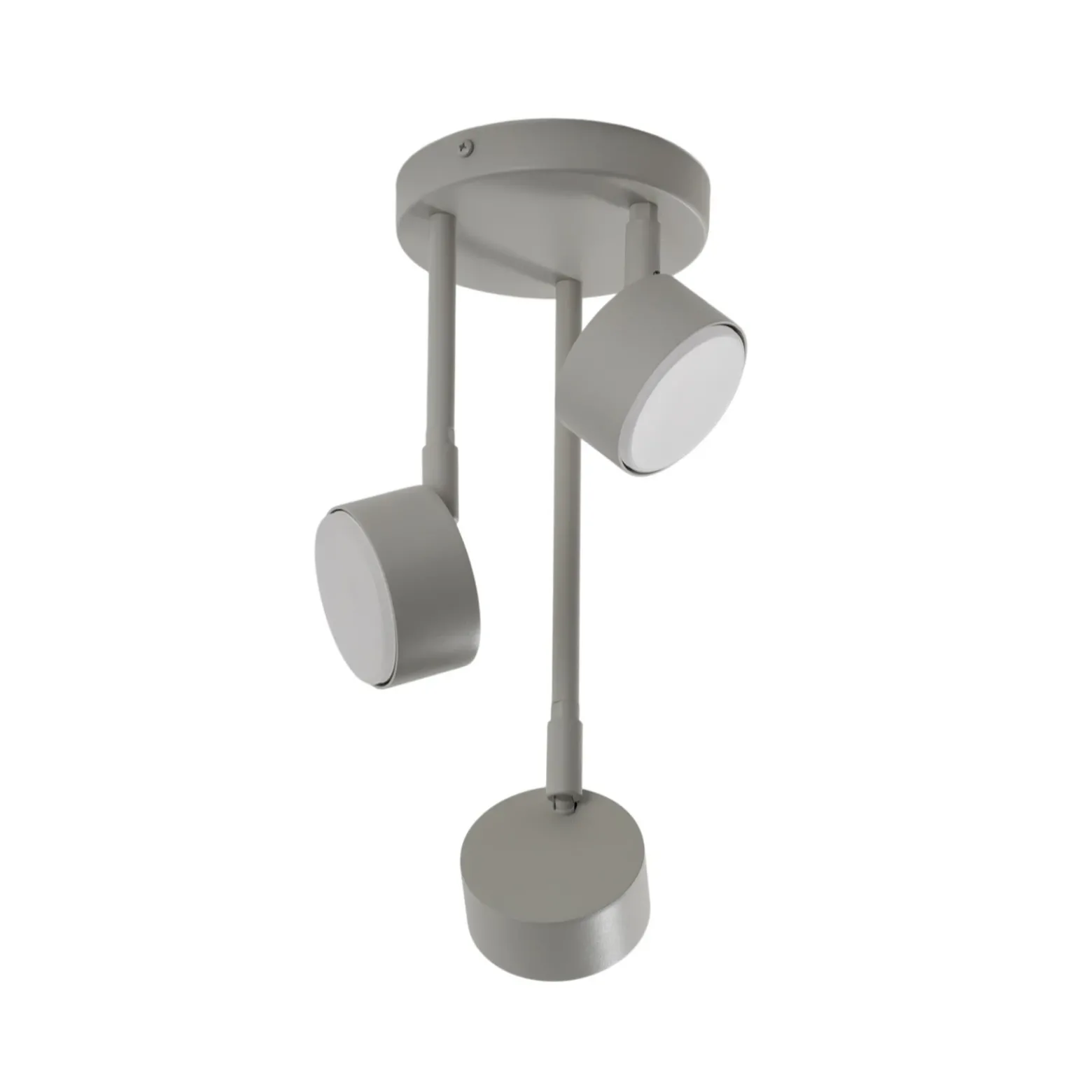 Downlight Nemo, 3 luces, gris-beige, orientable, GX53