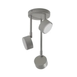 Downlight Nemo, 3 luces, gris-beige, orientable, GX53