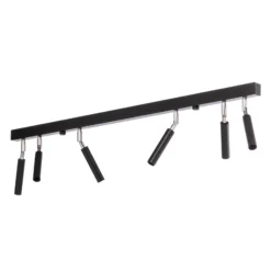 Downlight Nicanor, negro/cromo, 100 cm, 6 luces.