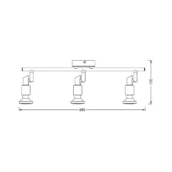 Downlight OSRAM, plateado, metal, 3 luces, GU10-LED, 2700 K