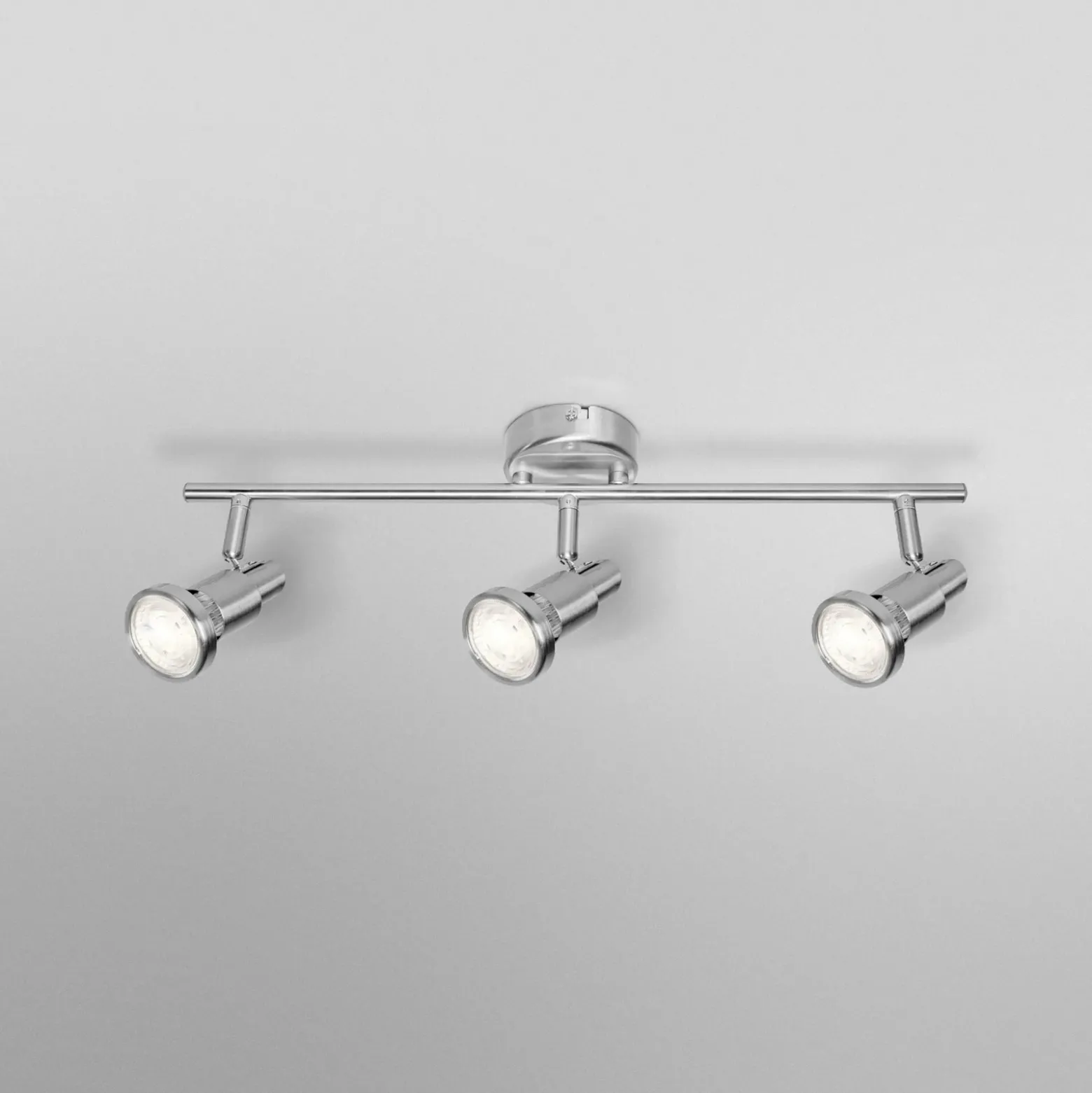 Downlight OSRAM, plateado, metal, 3 luces, GU10-LED, 2700 K
