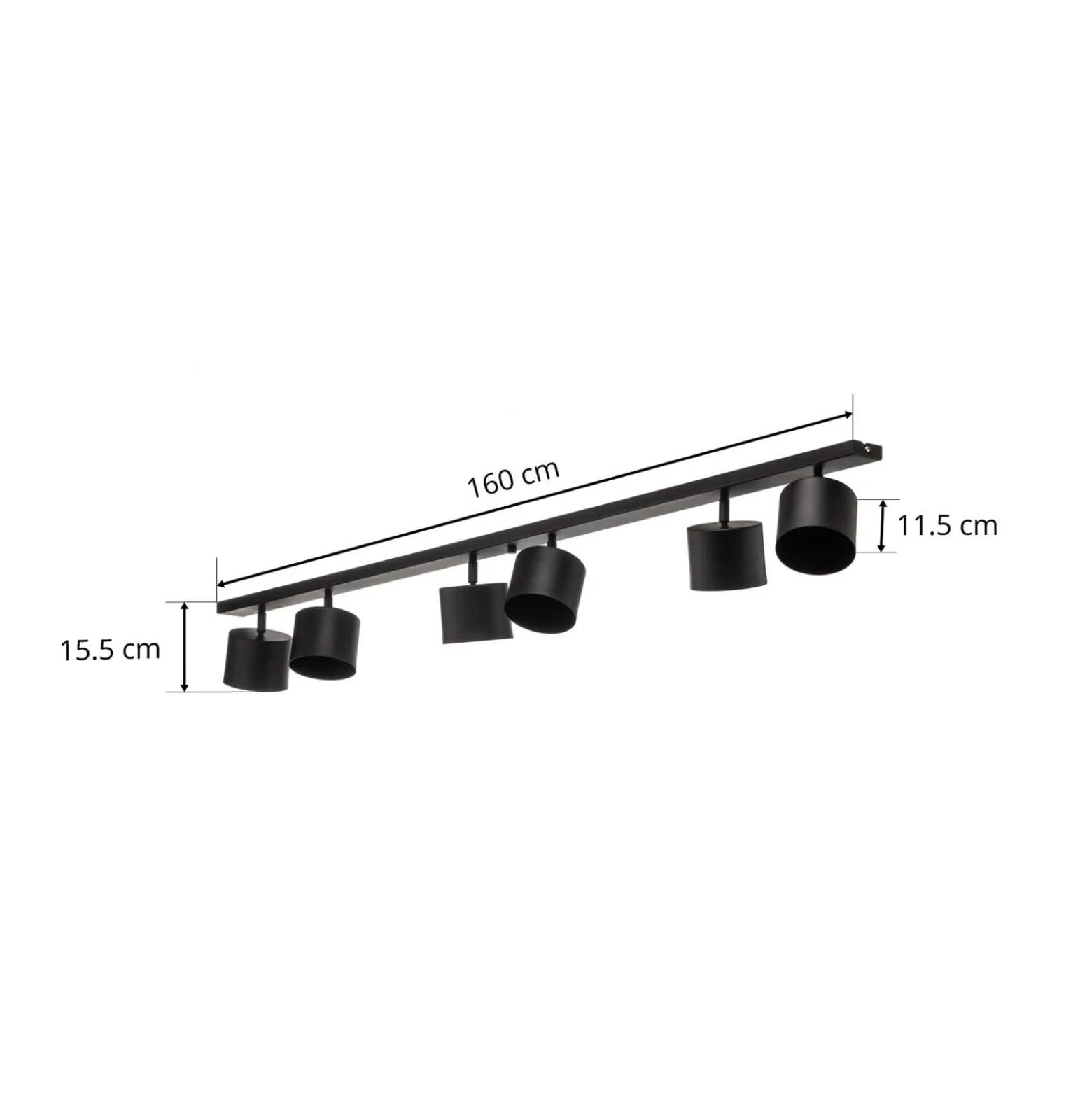 Downlight 1047PL_K, 6 luces, negro