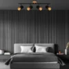 Downlight Plek GU10 negro/madera 4 luces