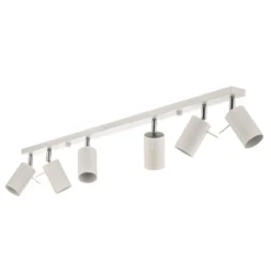 Downlight redondo, blanco, 6 luces lineales
