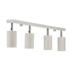 Downlight redondo, blanco, 4 luces lineales