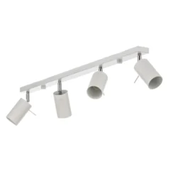 Downlight redondo, blanco, 4 luces lineales