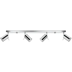 Downlight redondo, cromado, 4 luces lineales