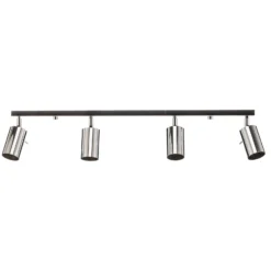 Downlight redondo, cromado, 4 luces lineales