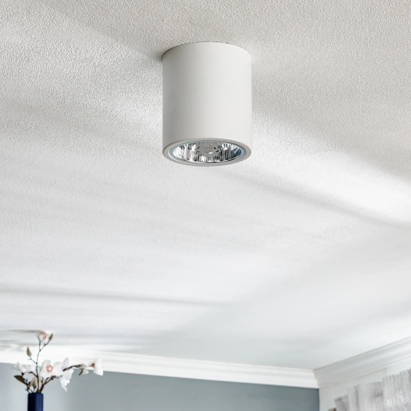 Downlight redondo en blanco, Ø 13,3 cm
