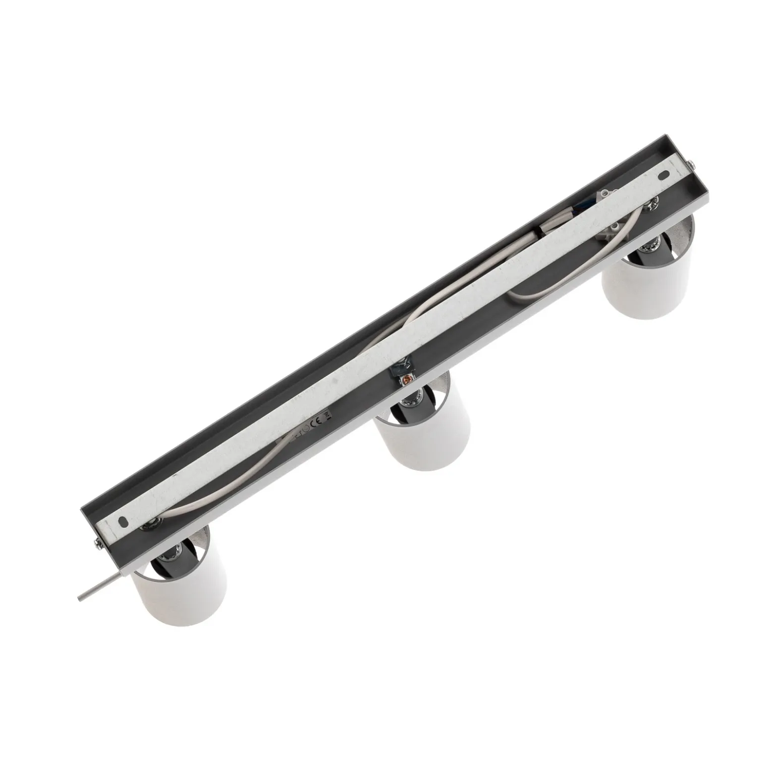 Downlight redondo, gris, 3 luces lineales