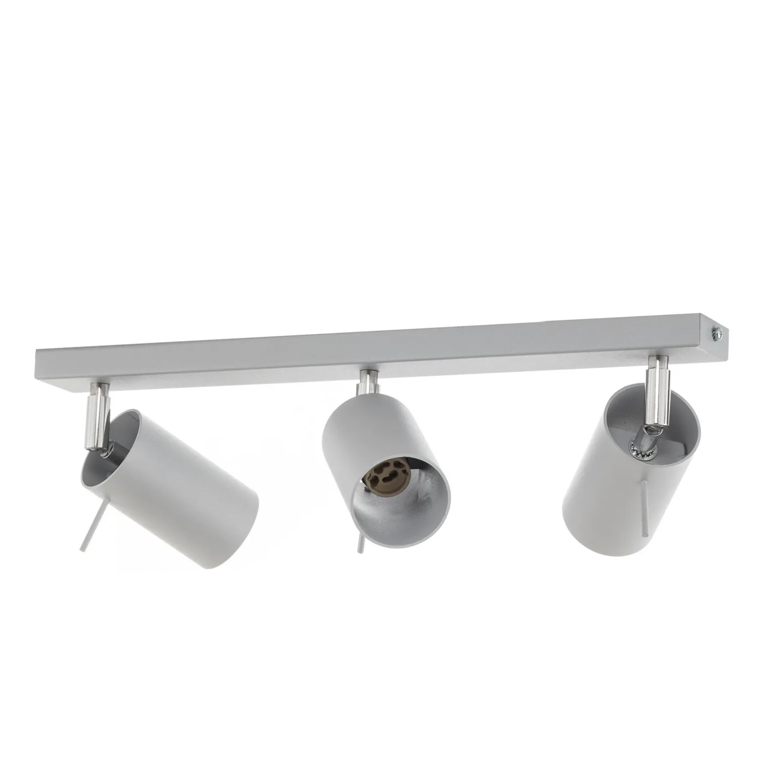 Downlight redondo, gris, 3 luces lineales