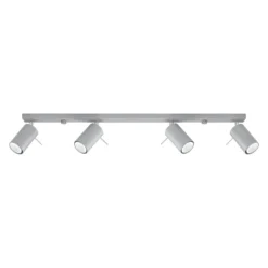 Downlight redondo, gris, 4 luces lineales