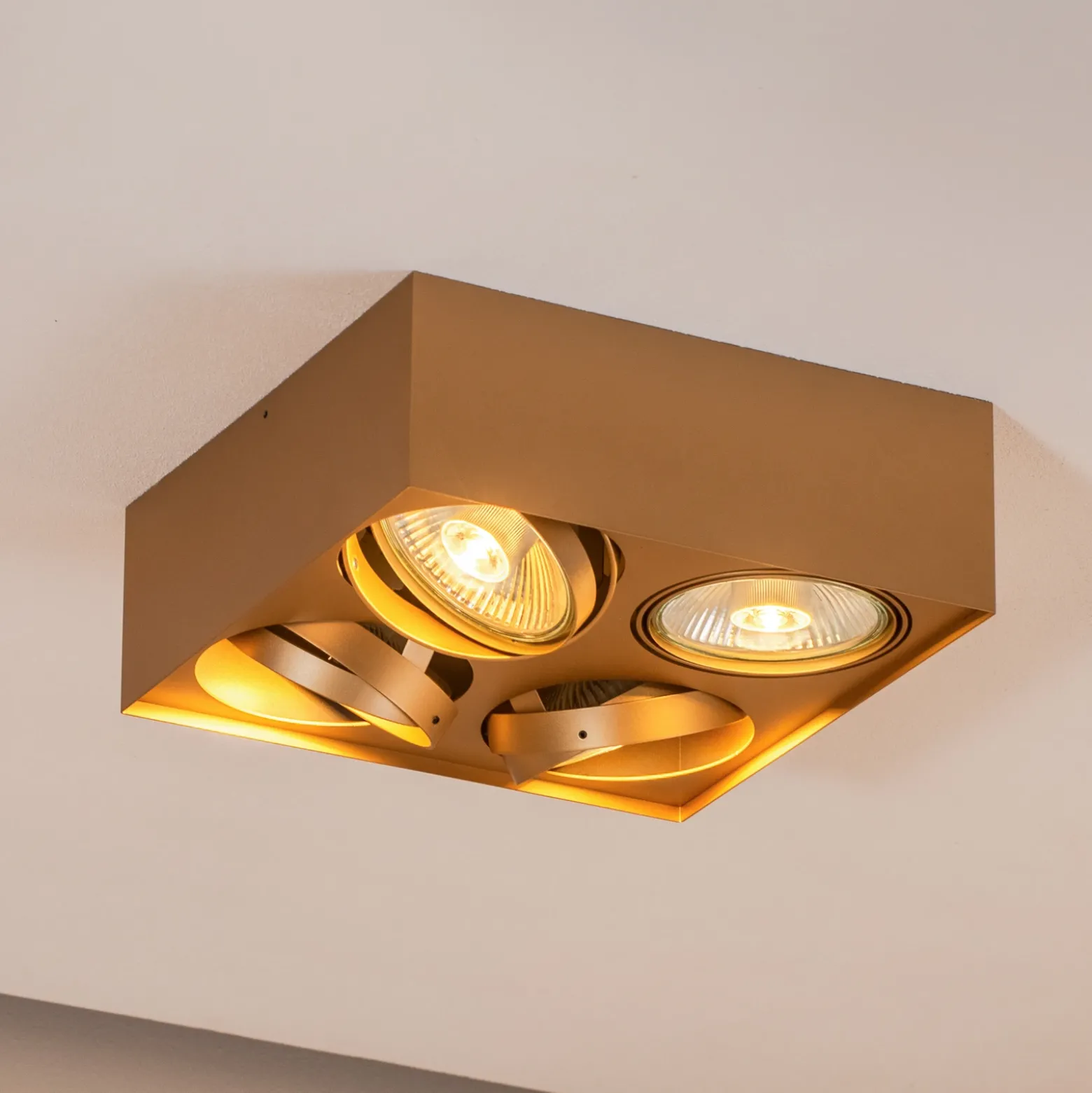 Downlight Riesta, dorado, 4 luces