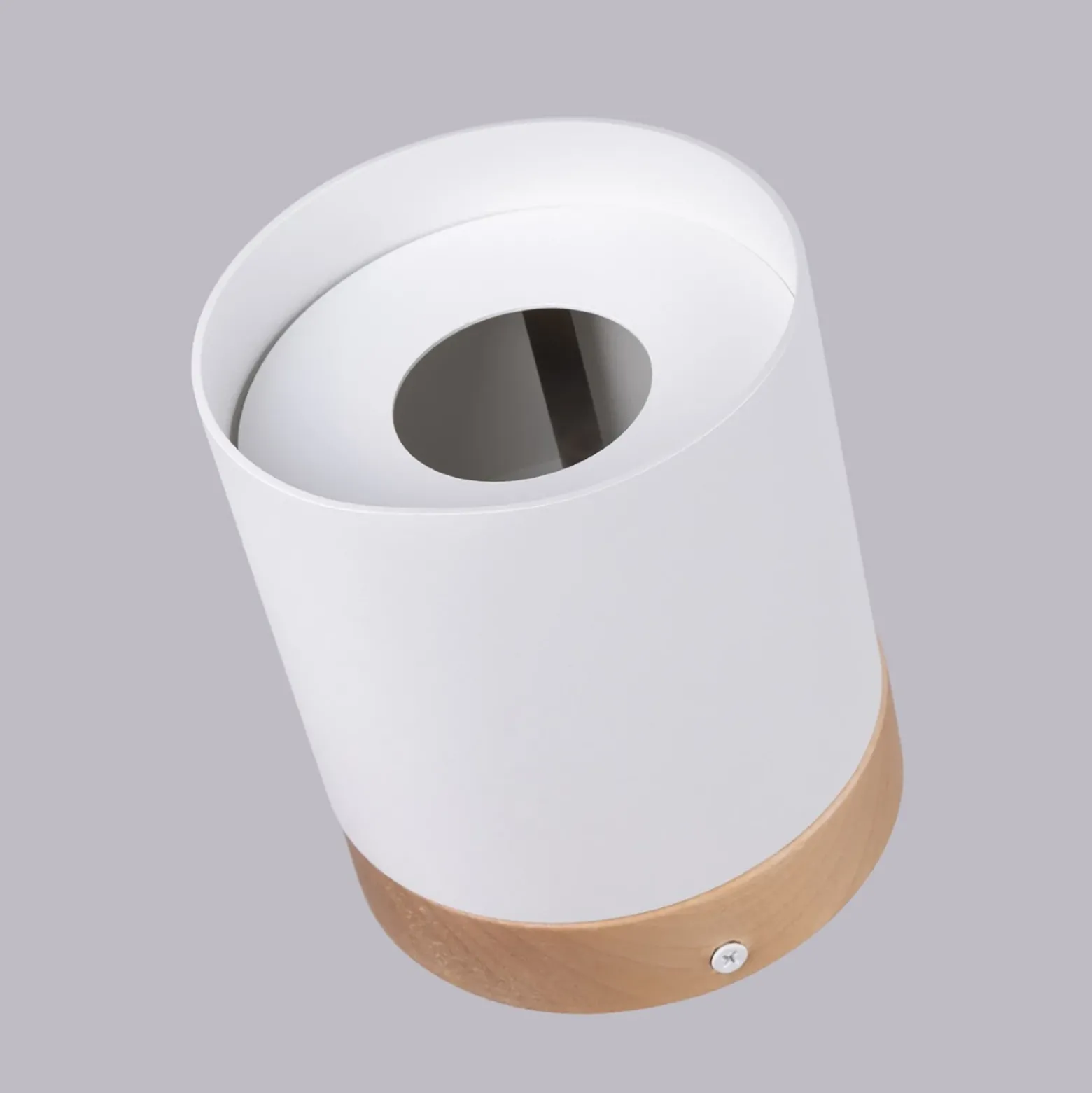 Downlight Rif, blanco, Ø 12 cm, madera, aluminio